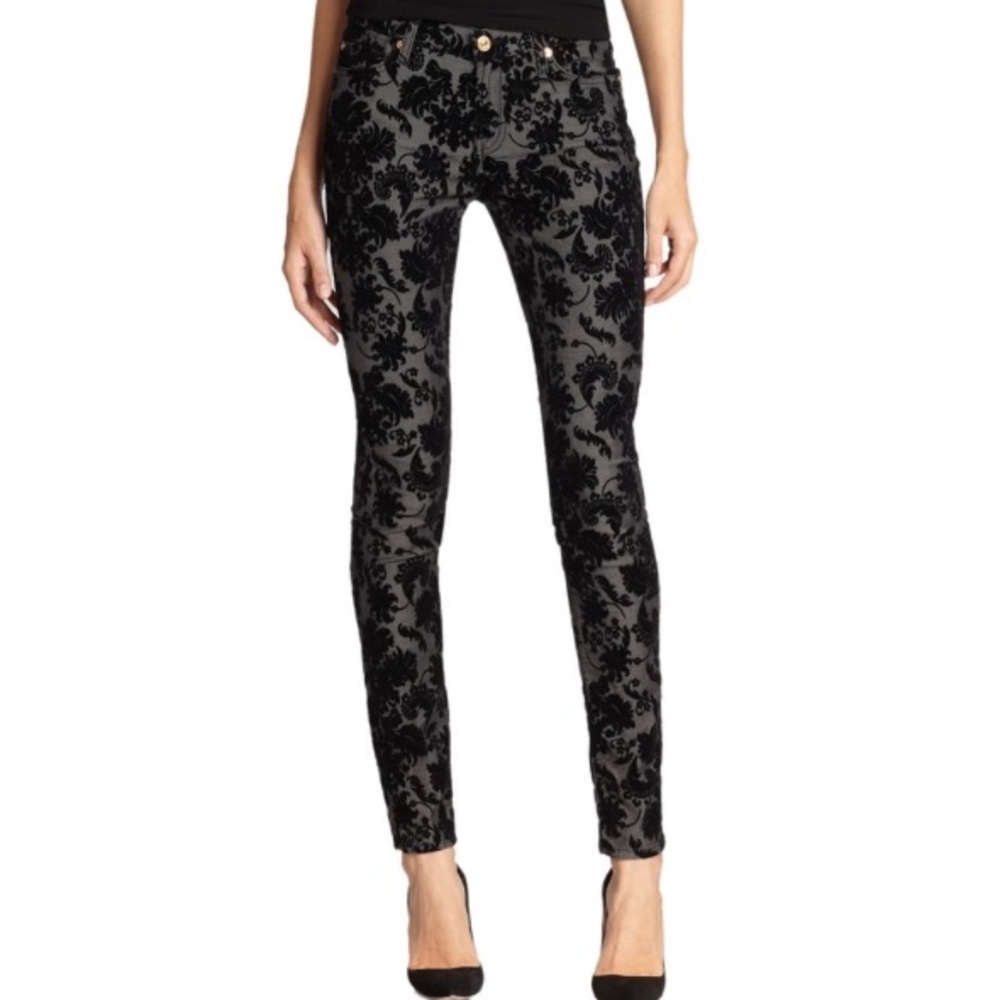 Black floral jeans 7 for all mankind